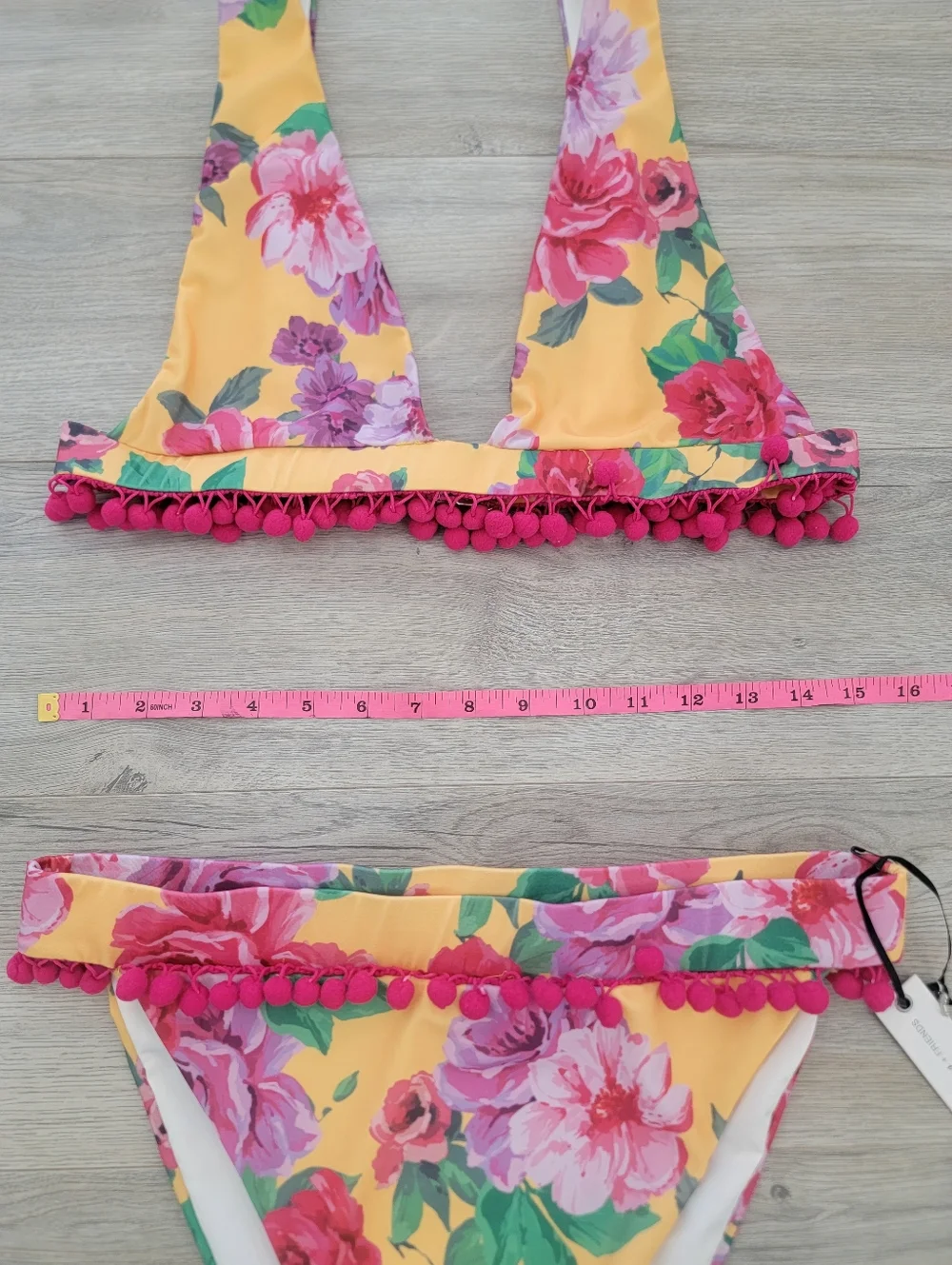 Lovers and Friends Fiesta Bikini Top and Bottom sz Large Festive Floral - Picture 7 of 8